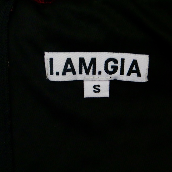 I AM GIA Alexis Checkered Strapless Crop Top Red Black SZ S - Picture 10 of 12